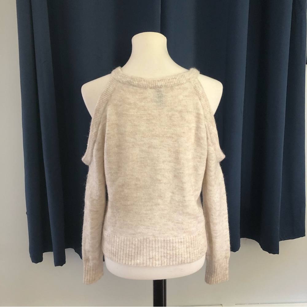 BOGO H&M cream oatmeal cold shoulder sweater - Picture 3 of 5